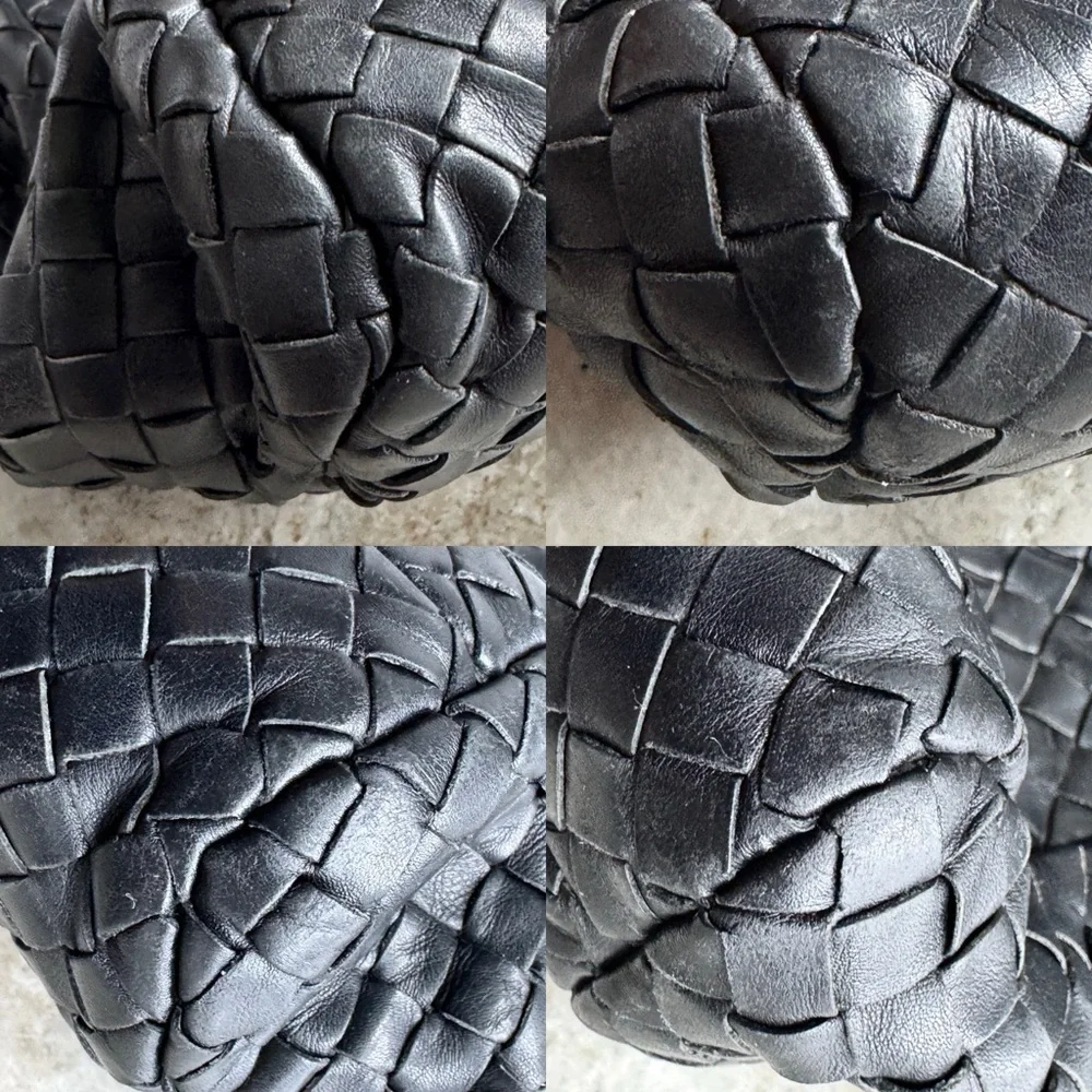 Bottega Veneta Briefcase Intrecciato Envelope Black Woven leather business bag
